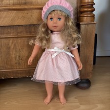 Bayer Puppe Sprachfunktion , Ganze Sätze Lange Haare, Blond Mit Kleidung 45 Cm