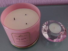 Duftkerze Bath & Body works 3 Docht Kerze Rose Water Teelichthalter rosa Diamant