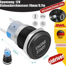 12V Universal LED  Auto Motor Startknopf Druckschalter Zündung Starter Schalter/