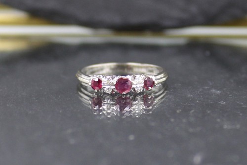 Rubin diamant weißgoldring - rubin-diamant,