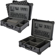 HMF Werkzeugkoffer leer mit Einsteckfächern & Trennwänden, mit/ohne Schaumstoff