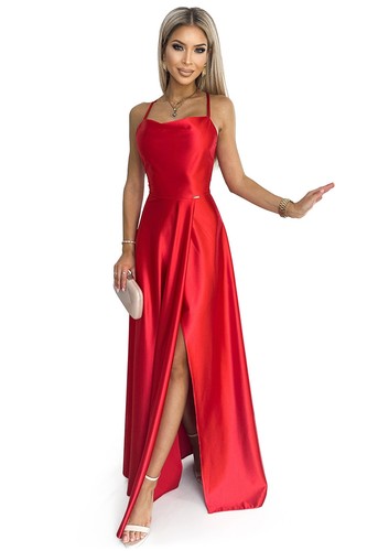 Numoco perla satin maxikleid - perla,