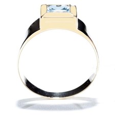 Blautopas Ring aus 585er Gold 14K Gr. 59 Gewicht 3,36g Vintage Schmuck