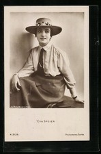 Ansichtskarte Schauspielerin Eva Speier in schwarzweiß fotografiert 