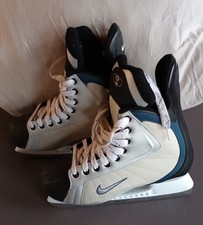 NIKE SCHLITTSCHUHE Hockey Vintage-Retrostyle Farbe Grau-blau u.schwarz Gr. EU 43