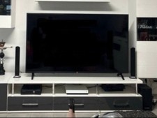 Lowboard / TV Schrank Wohnzimmer mit Schubladen in weiß/ grau