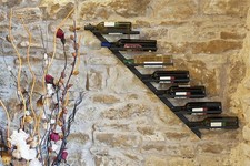 Weinregal Metall Wand Schwarz Flaschenhalter Diagon 100 cm Flaschenständer