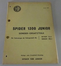 Teilekatalog / Sonder-Ersatzteile Alfa Romeo Spider 1300 Junior Stand 01/1969