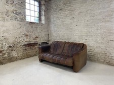 De Sede Malmö / Ernst Lüthy / 2er Couch / Neckleder Designer Braun Sofa Selten