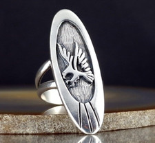 Ring Silber 925 Adler Indianer 17,2 mm - markant & extravagant XL 