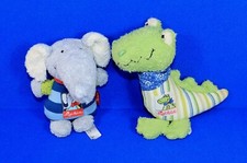 2x Sigikid ELEFANT Lolo Lombardo +Krokodil Crocco Mocco Frottee Plüsch Rassel