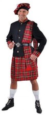 Schotte Schottenkostüm Schottenrock Jacke Rock Kilt Kostüm Herren Mütze Schotten