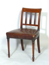 Mahagoni Stuhl um 1900 Leder Intarsie