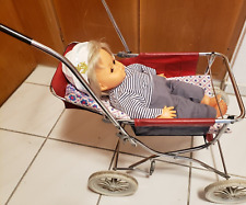 Retro Puppenwagen,  im Originalzustand mit Weichkörperpuppe