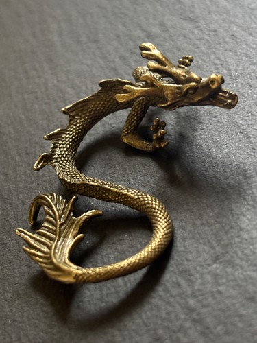 Drache aus metall goldfarben - metall, |