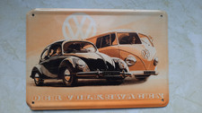 VW Käfer Metallpostkarte, Blechkarte, Blechschild, Metallschild 14,5 x 10 cm