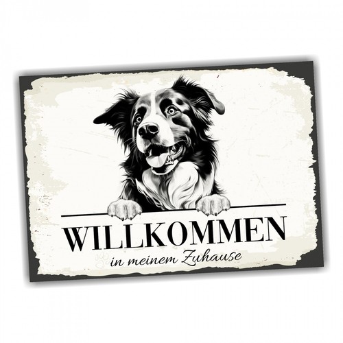 Hundeschild willkommen zuhause - willkommen,