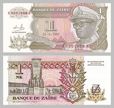 Zaire 1 Nouveaux Likuta 1993