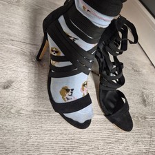 Sandalen Übergröße 43 44 Schuhe Sexy Schwarz Riemchen Pumps Stiletto bequem edel