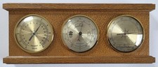 VINTAGE Wohnraum WETTERSTATION (Thermometer, Barometer, Hygrometer) Eichenholz!