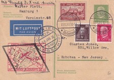 1930 GERMANY DEUTSCHES REICH FRIEDRICHSHAFEN - DOX FLUGBOOT - HOBOKEN USA