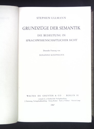 Grundzüge der semantik die - grundzüge,