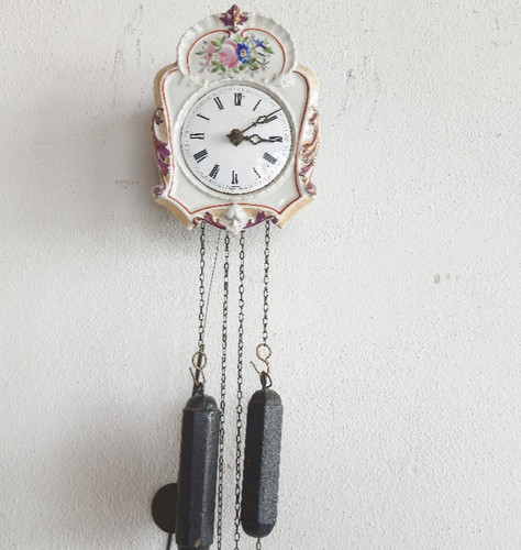 Jugendstil porzellan wanduhr - porzellan,