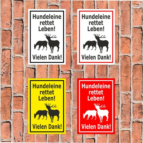 Schild hundeleine rettet leben - schild,