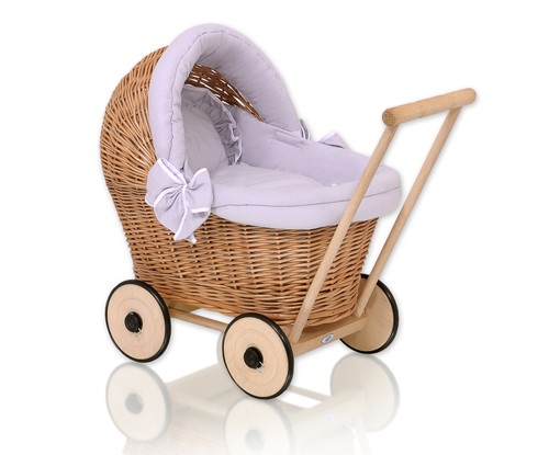 Puppenwagen aus korbgeflecht - puppenwagen,