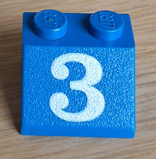 Lego Dachstein Schrägstein 3039pb007 blau bedruckt 3 2x2 45° Zubehör 6605