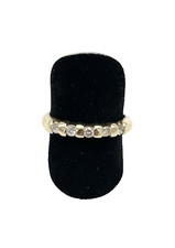 585/ 14KT Gelbgold Ring, Diamanten 0,25ct, 2 - 3 mm breit, Gr. 58.