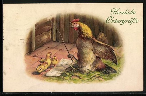 Huhn mit taktstock und - huhn,