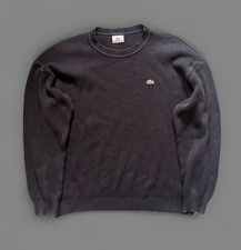 Lacoste Vintage Sweater Schwarz Pullover Gr. XL 6 Us Baumwolle Original