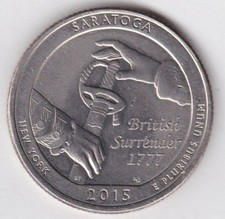 USA Quarter Dollar 2015 P  New York - Saratoga 1777 - zirkuliert 25 Cent
