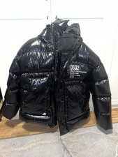 Dsquared2 Herren Daunenjacke Schwarz Glanz – Goose Down Puffer Jacket