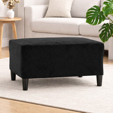 Fußhocker Samt Schwarz