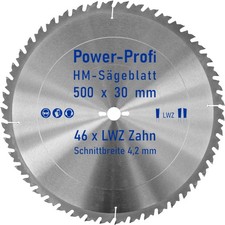 HM-Sägeblatt 500 x 30 mm LWZ 46 x Wechselzahn mit Spanabweiser Kreissägeblatt