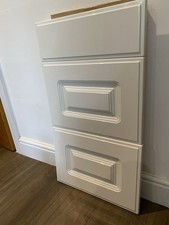 GLANZ WEISS KÜCHE 3 SCHUBLADEN FRONT SET 2 X 400 X 285 und 1 X 400 X 140 DZ696