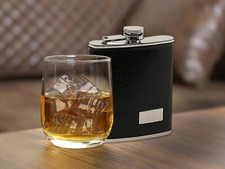 Flachmann Lederoptik-Textur