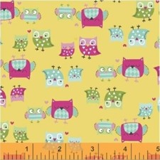 Baumwollstoff Eulen Quiltstoff