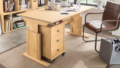 Schreibtisch 160cm massivholz - schreibtisch,