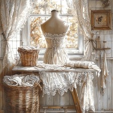 Deko Bild Schneiderpuppe