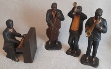 Vintage Jazz Band Figuren–4 -Musiker ca. 30 cm hoch – Afroamerikanisches Design