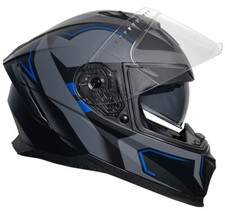 Motorradhelm Integralhelm 69-B Helm Rollerhelm Sturzhelm blau grau matt S M L XL