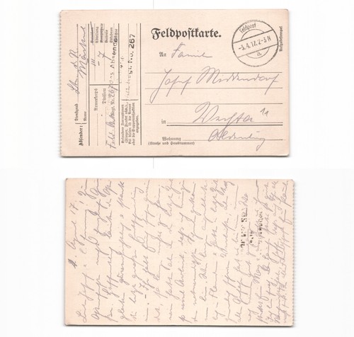 Feldpostkarte nach - ,