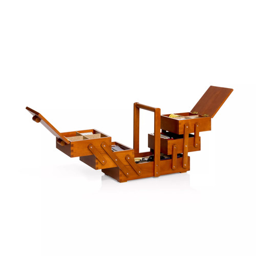 Nähkasten aus dunklem - holz, m
