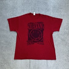 GILDAN NIRVANA Herren Rock T-Shirt Extra Large Kurt Cobain Logo 21300 Rot