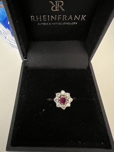 Antiker rubin diamant - diamant, 18k