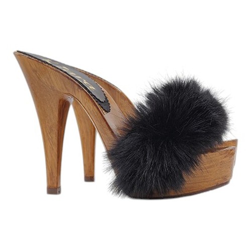 Handgefertigte clogs mit fell - handgefertigte,