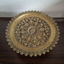 Antike Bronze Schale / Teller / Fußschale, 19. Jahrhundert, Vintage Dekoration.